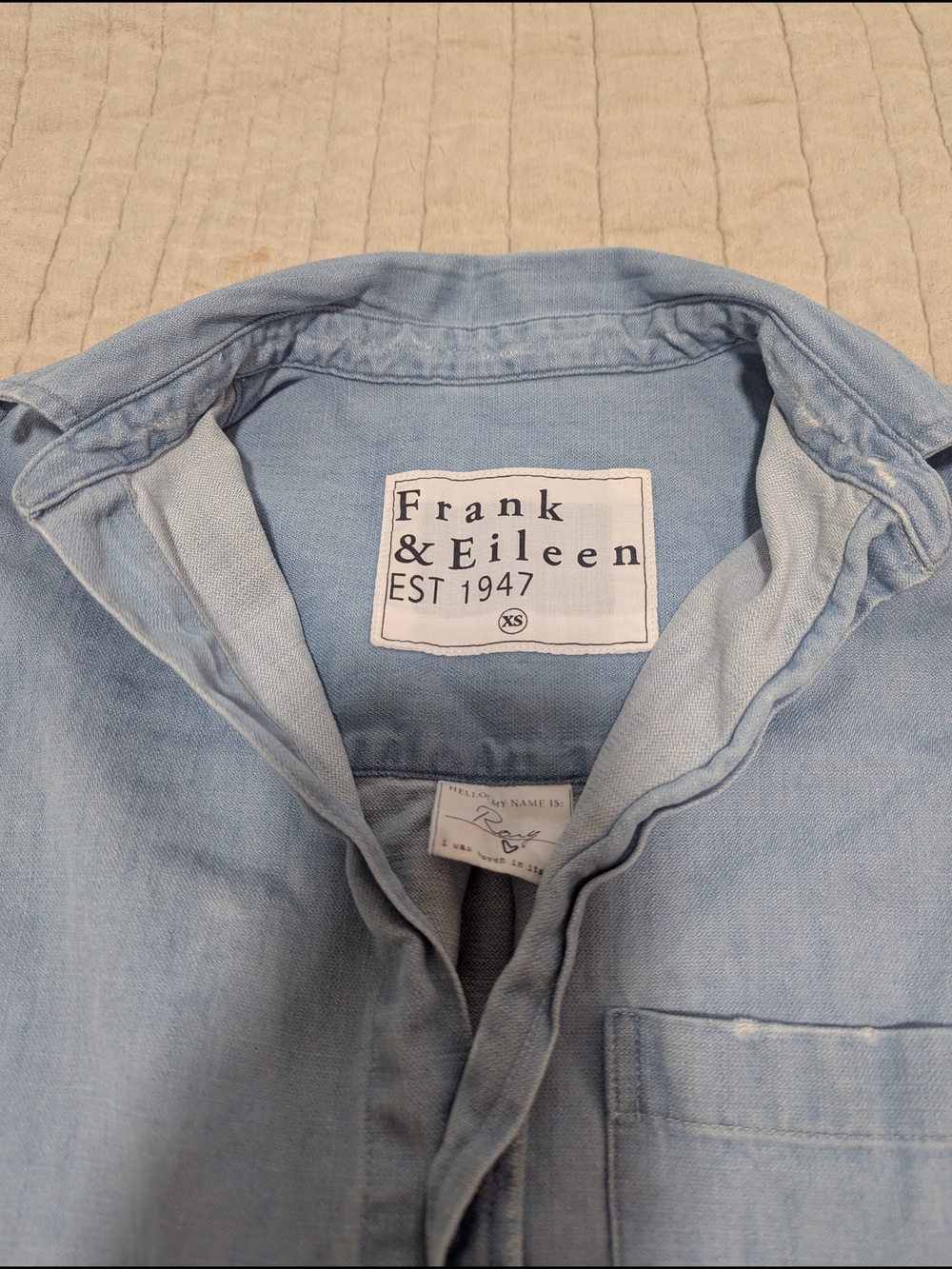 Frank & Eileen Chambray Rory Shirt Dress Xs - Picture 6 of 8
